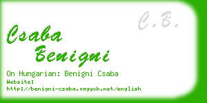 csaba benigni business card